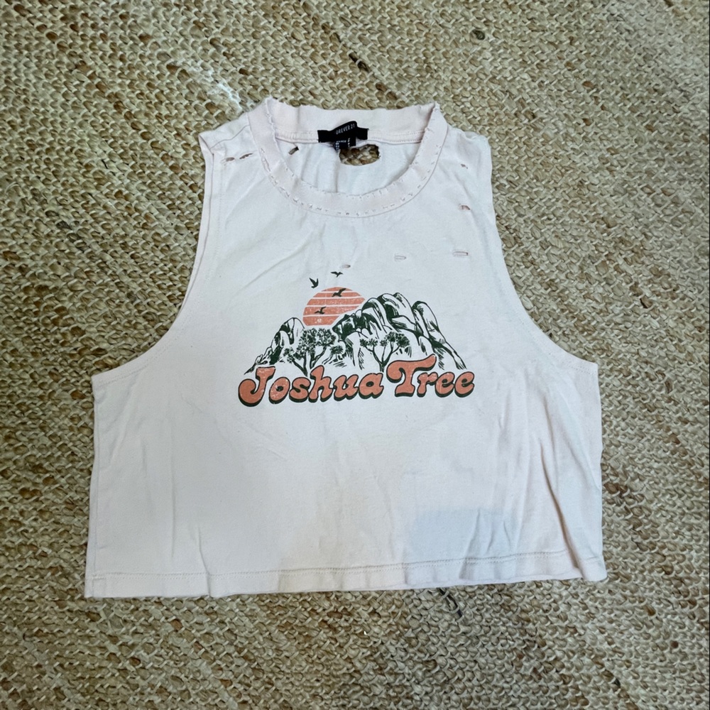 Joshua Tree Graphic distressed cropped tank
